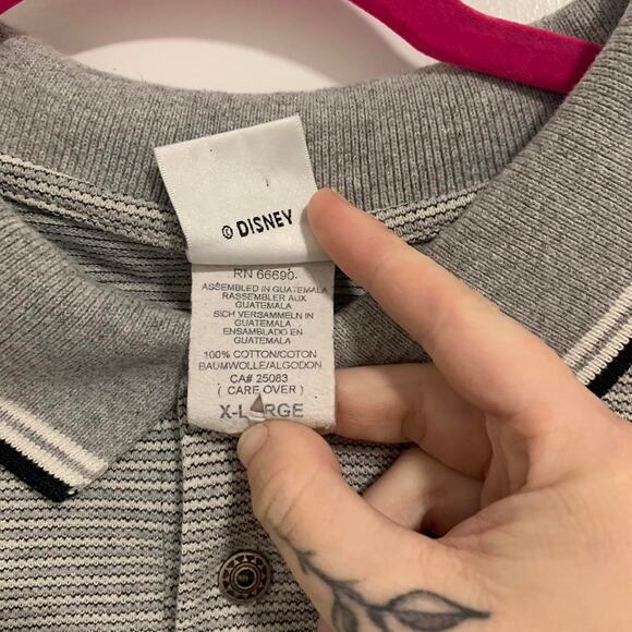 Vintage Disney Mickey Mouse Embroidered Logo Long Sleeve Polo Shirt size XL - Picture 5 of 8